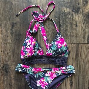 Target Floral Swim Suit - NWOT Top- S, Bottom, M.